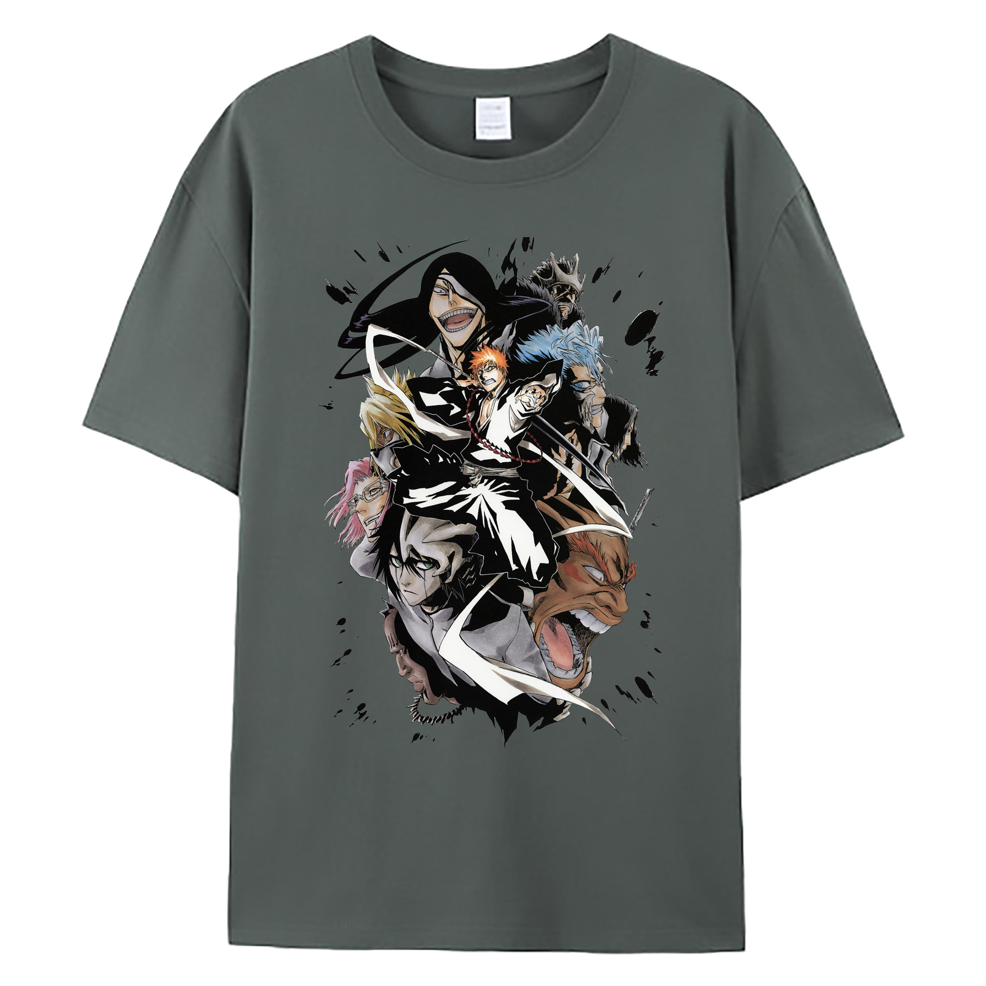 （画像用） ブリーチ 黒崎一護（くろさき いちご）BLEACH Kurosaki Ichigo 綿100％ メンズ半袖Tシャツ｜肌触りやわらか＆通気性